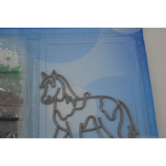 Vintage Toy Fun Makit & Bakit Stained Glass Painted Horse Pony Sun Catcher - Picture 6 of 13